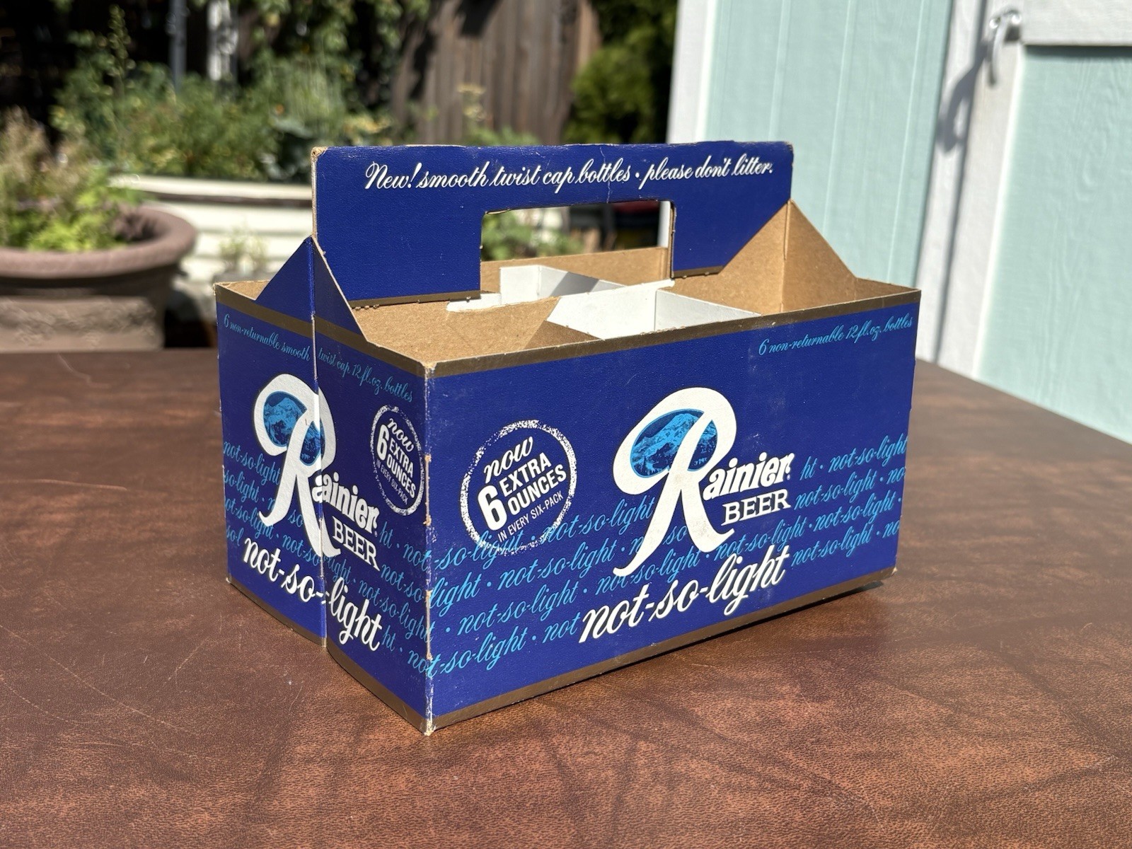 Vintage 1960\'s Rainier Not So Light Six Pack Beer Carton Carrier Sicks Brewing