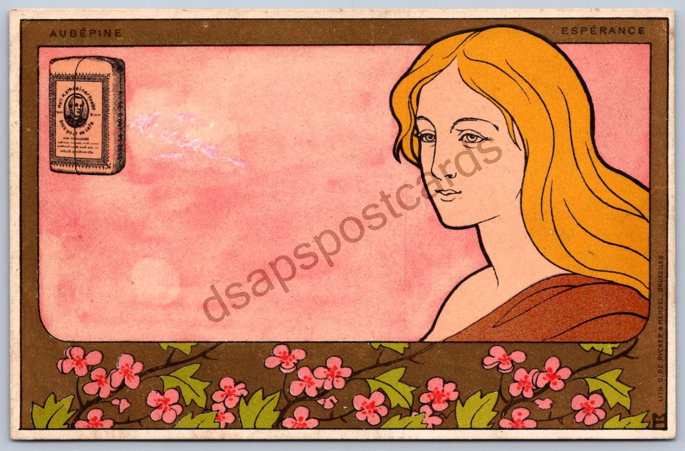 DS1/ Artist Signed Postcard c1910 Henri Meunier Art Nouveau Ad Coffee 203