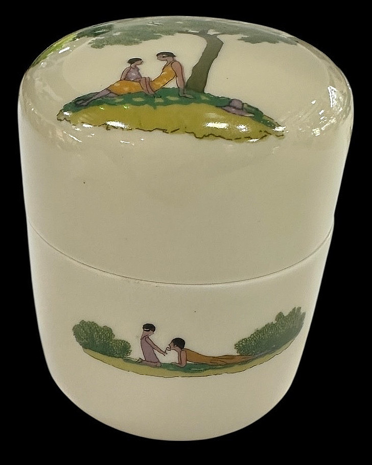 THEODORE HAVILAND FRENCH LIMOGES PORCELAIN ART DECO BOX SIGNED A. E. MARTY RARE