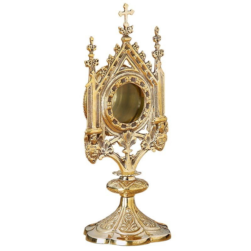 Beautiful Brass Monstrance Cross Reliquary For Church Christian Collectible