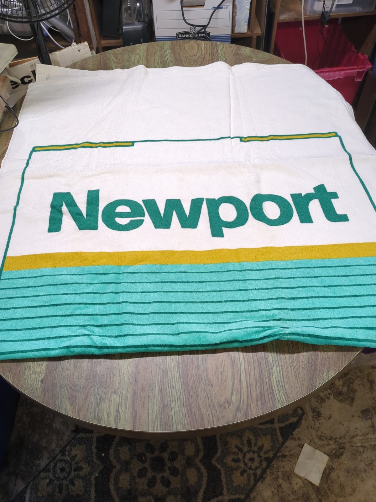 Vintage Newport Cigarettes Beach Towel Promo Tobacco Graphic USA