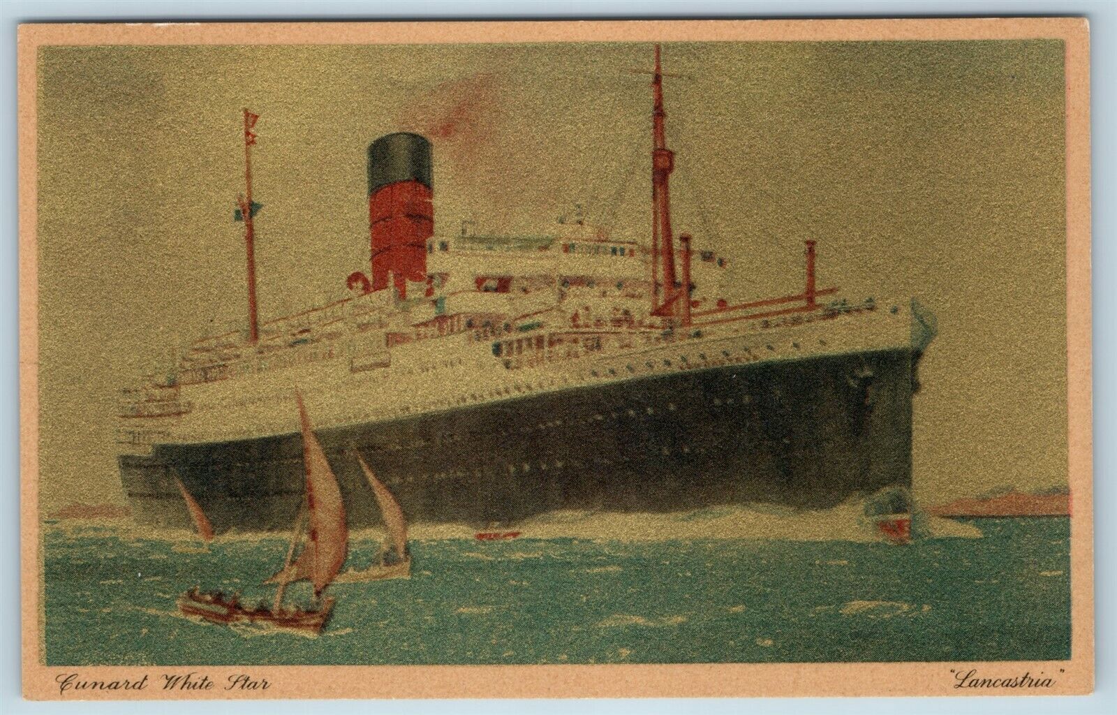 Postcard RMS SS Lancastria Cunard White Star Line Steam Ship AD17