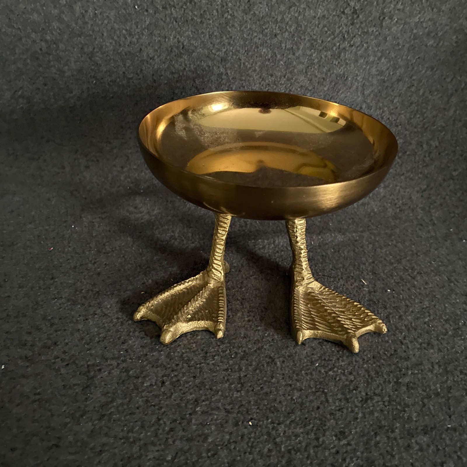 West Elm Style Brass Gold Duck Trinket Bowl Sculptural Candle Holder Tray