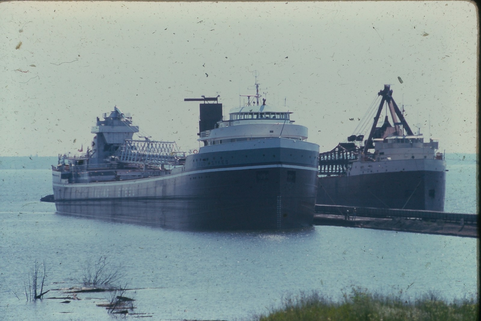 c1970's Kodachrome 35mm Slide FRED R. SYKES Ship Duluth Minnesota Harbor Pier