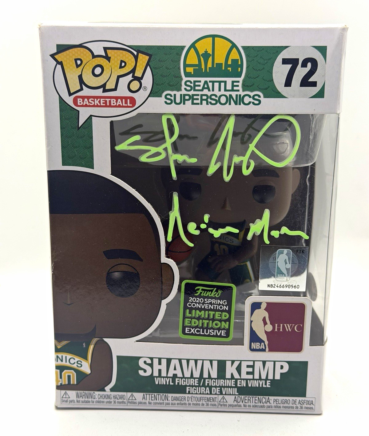 Funko Pop Basketball Shawn Kemp Auto JSA WC842534
