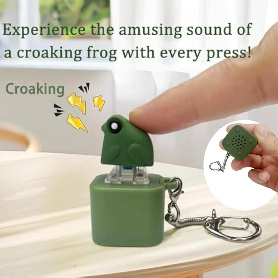 Frog Croaking Fidget Toy Adults Keyboard Clicker Frog Fidget Toys Fun Keychain**