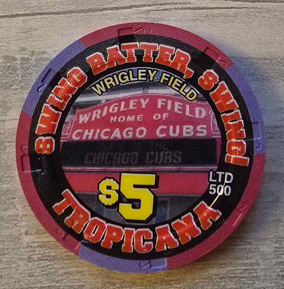 $5 Wrigley Field Las Vegas Chip, Tropicana Casino., Ltd 500, Excellent Condition