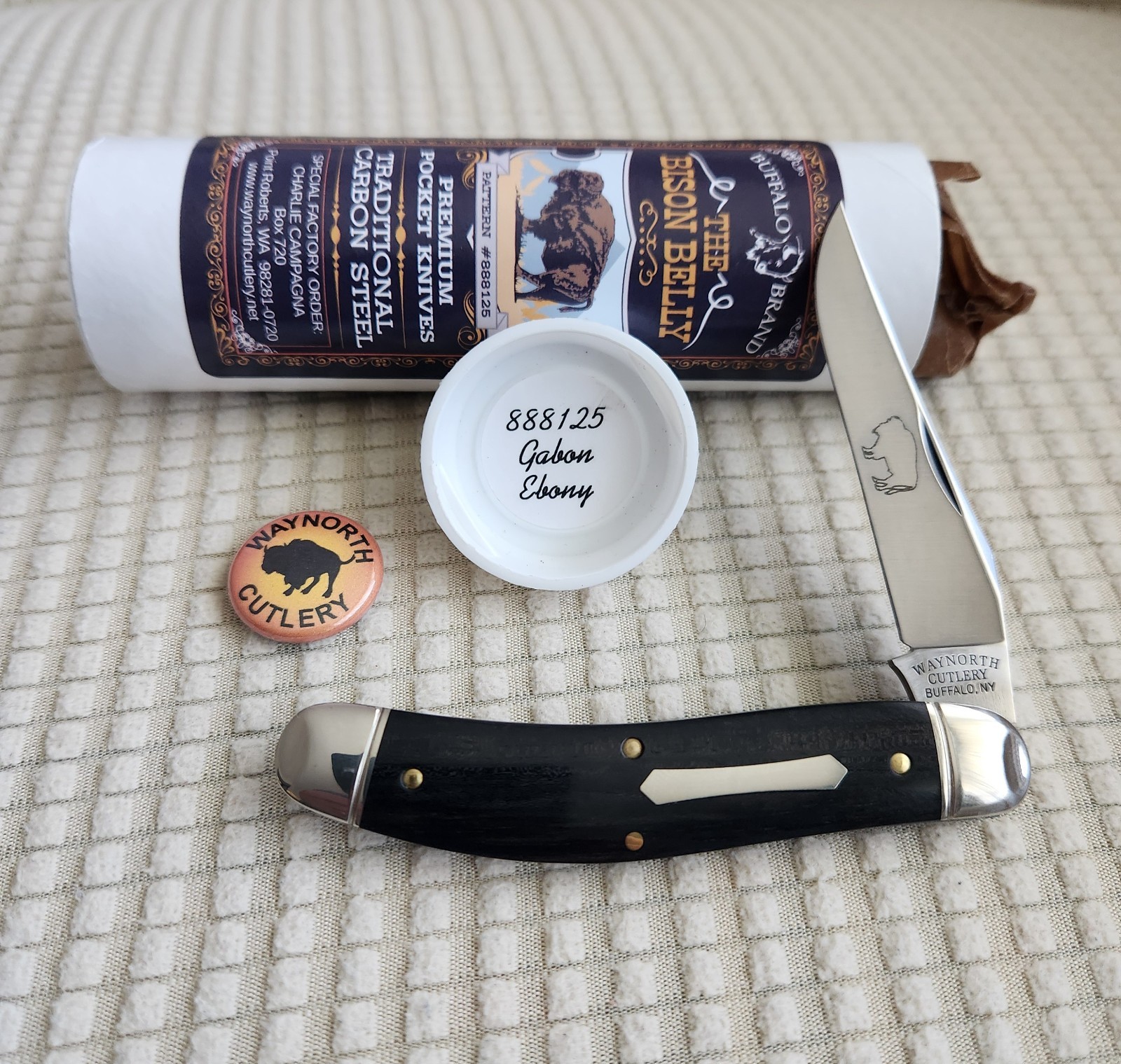 NEW GEC #888125 Gabon Ebony Great Eastern Cutlery Bison Belly SFO Waynorth