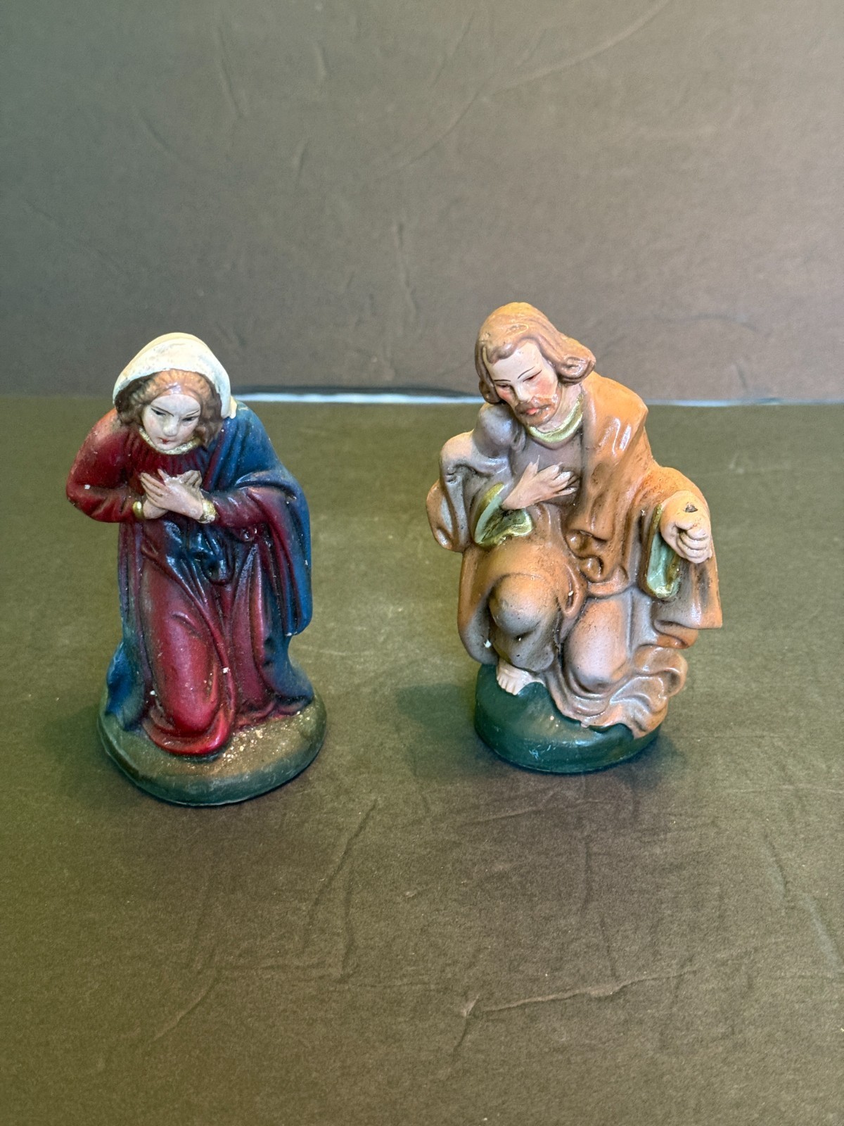 Vintage Nativity Mary Joseph Figurines Made in Occupied Germany