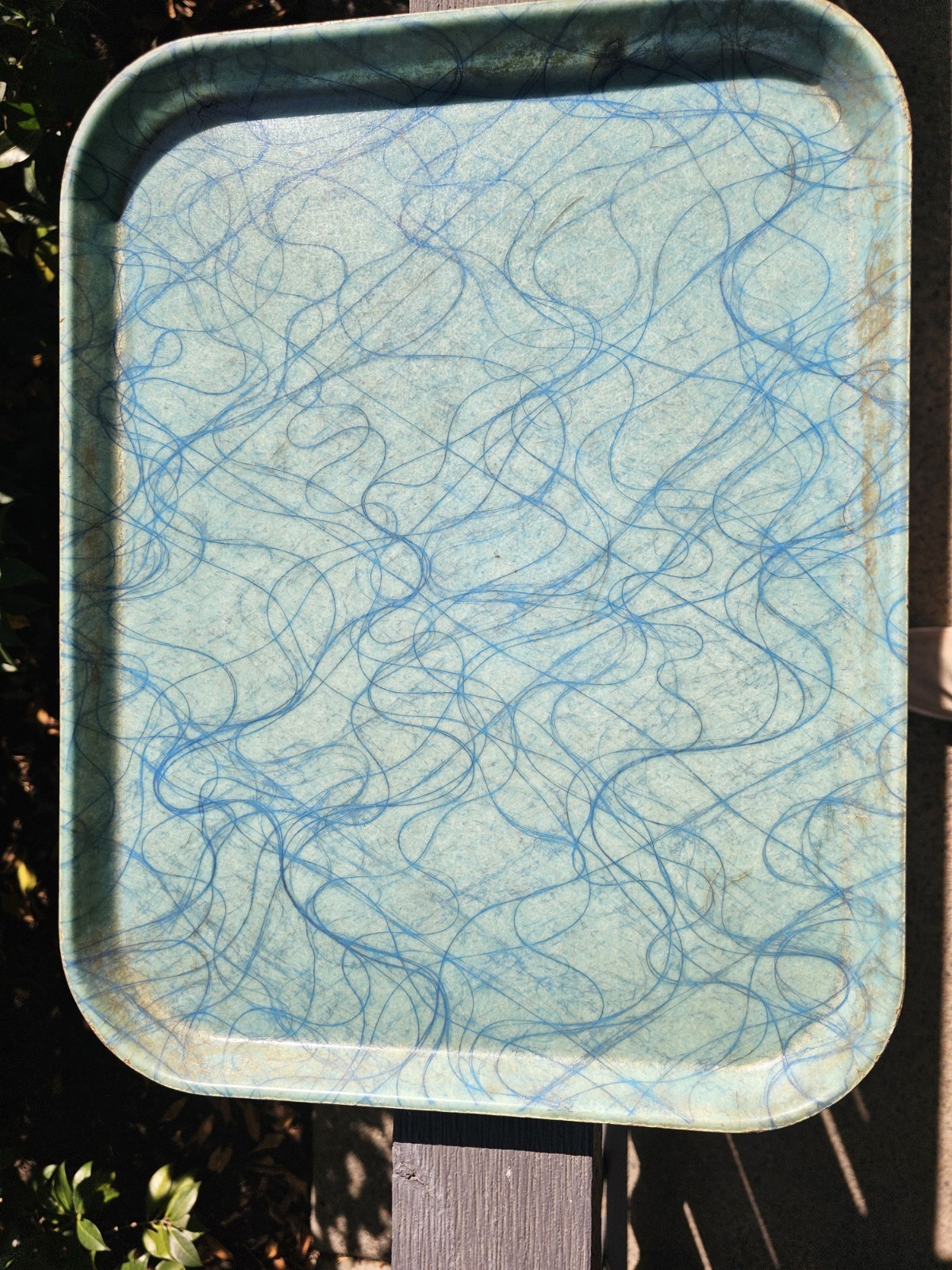 Vintage Silite Fibergalss Melamine Psychedelic Serving Tray