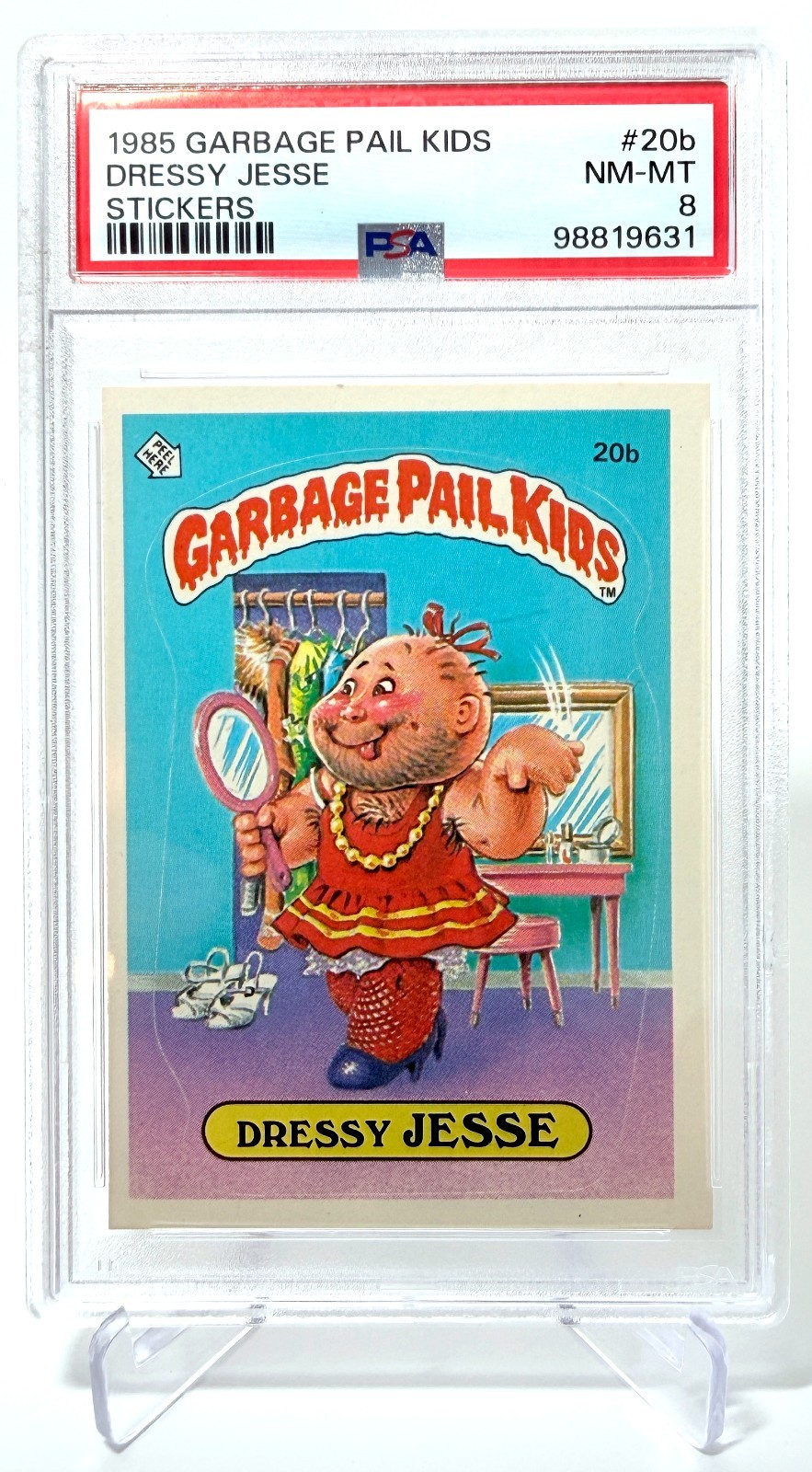 1985 Topps Garbage Pail Kids Series 1 - #20b Dressy Jesse - PSA 8 NM-MT