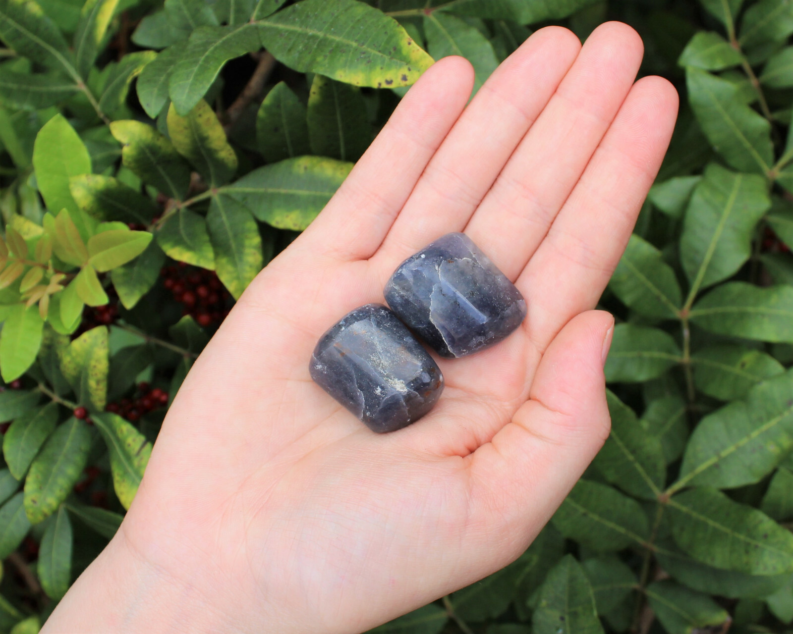 2 Iolite Tumbled Stones: 'A' Grade Natural Polished Crystals 2 Iolite Tumbled Stones: 'A' Grade Natural Polished Crystals