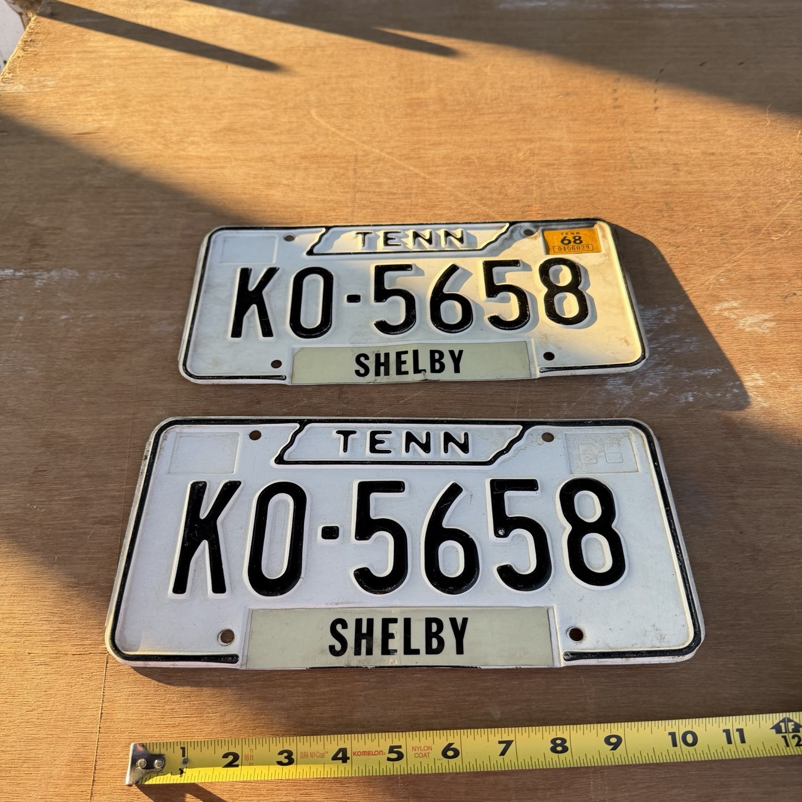 Pair of SHELBY County MEMPHIS TN License Plates K0-5658,1960'S
