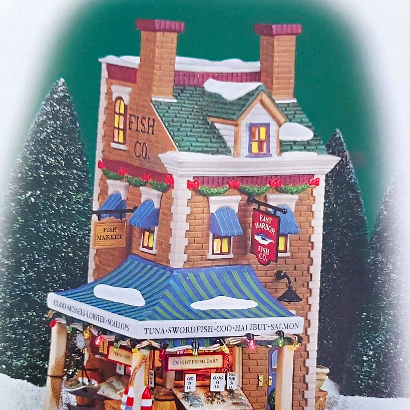 Department 56 Christmas in the City East Harbor Fish Co. Porcelain Illuminated