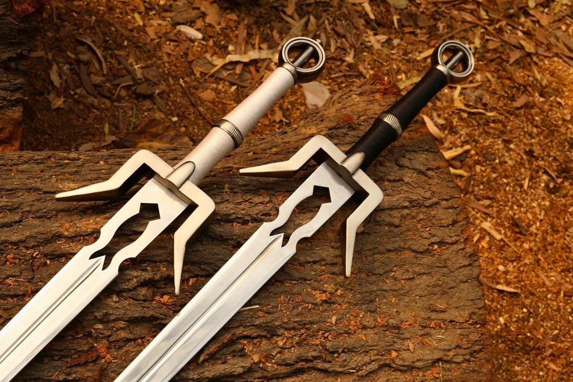 Handmade Witcher Swords – Geralt of Rivia Replica Set, Stainless Steel Blades