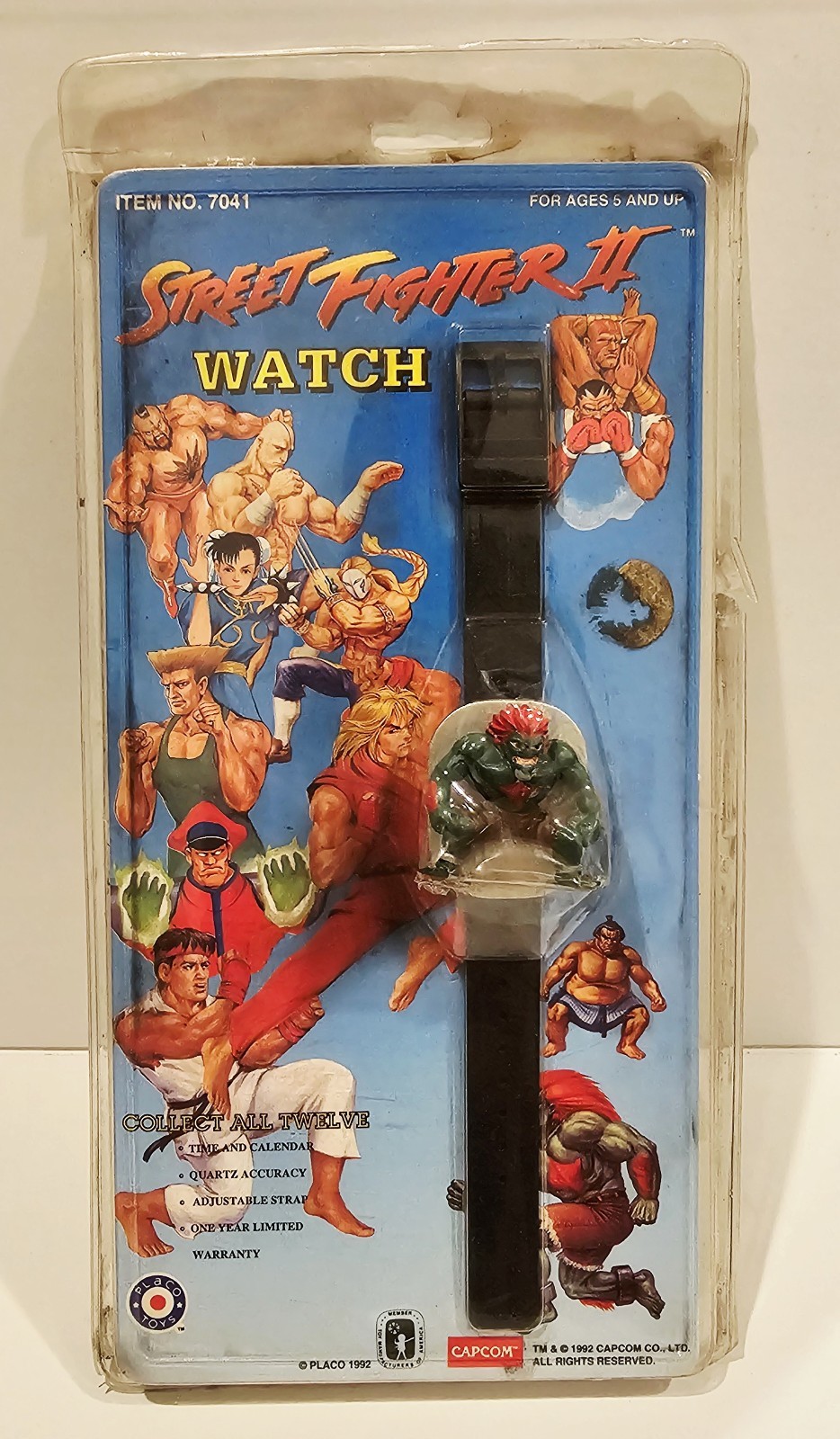 VINTAGE IN BOX CAPCOM STREET FIGHTER II BLANCA CHARACTER WATCH 1992 SEALED 