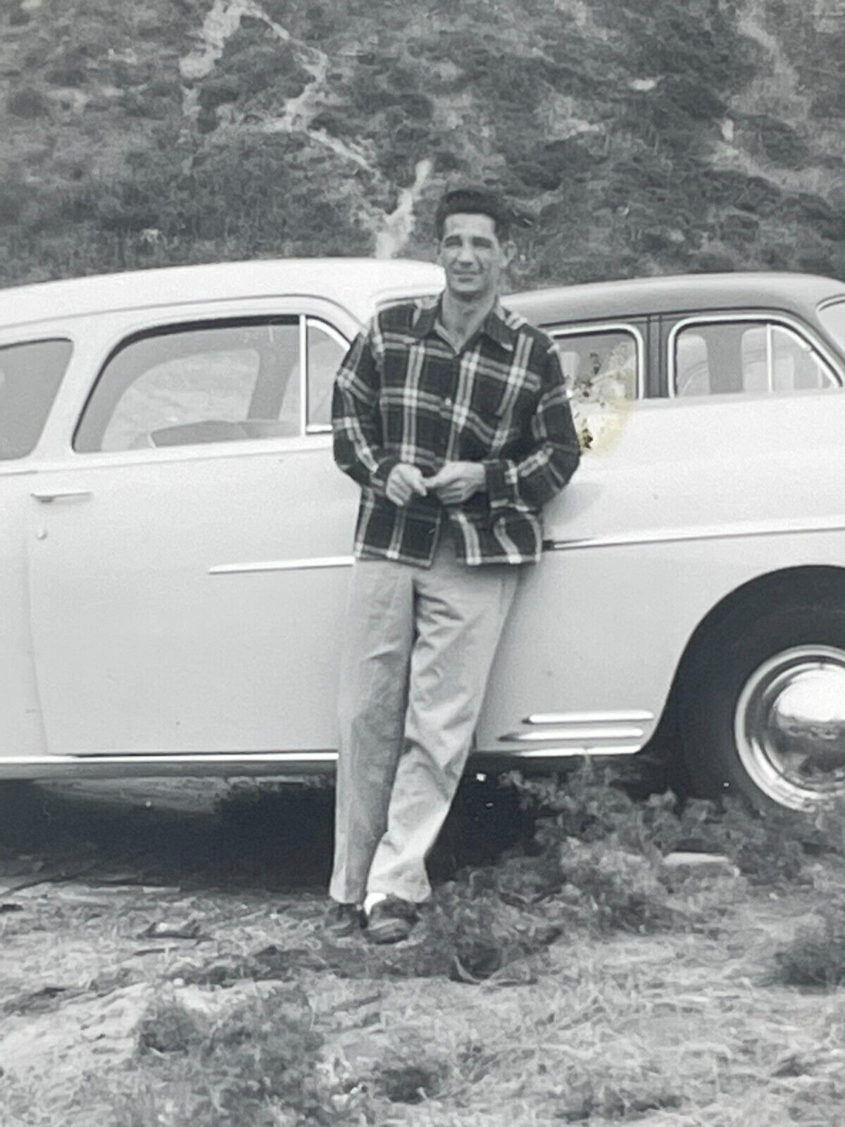 K9 Photograph 1949 Desoto Old Car Automobile Handsome Man  