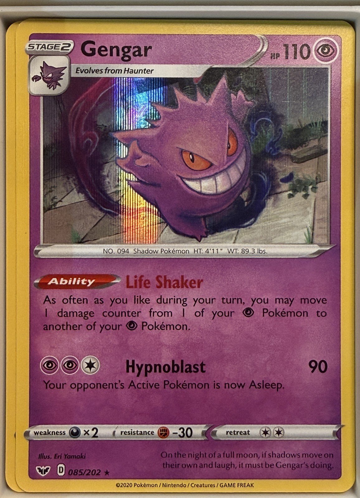 Gengar 085/202 - Pokemon TCG Sword & Shield Rare Holo (NM)