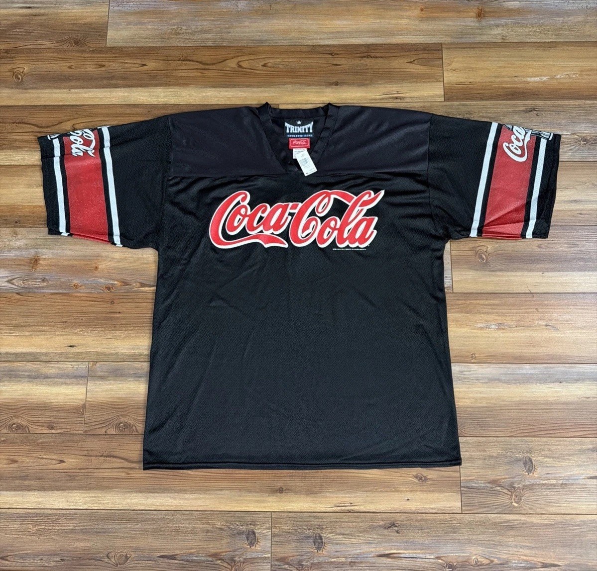 Vintage Trinity Athletic Gear x Coca Cola Black Red Mens X Large Mesh Jersey USA