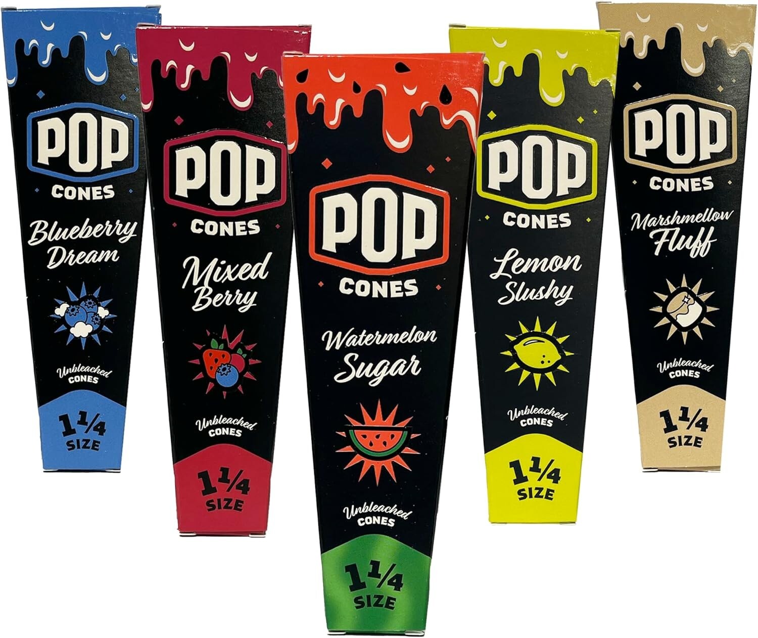 POP Cones 1 1/4 - Variety, New Flavors - 5 Packs