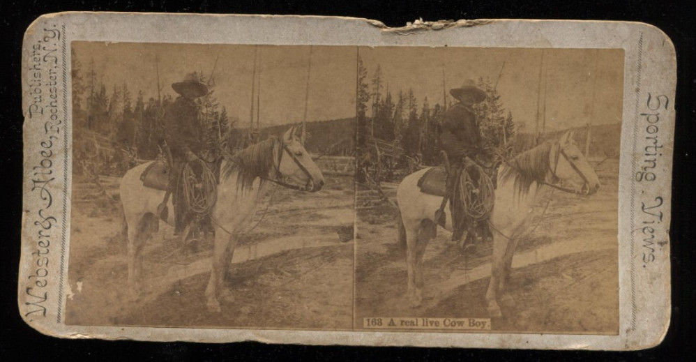 Stereoview Photograph,  Cowboy, Wild West