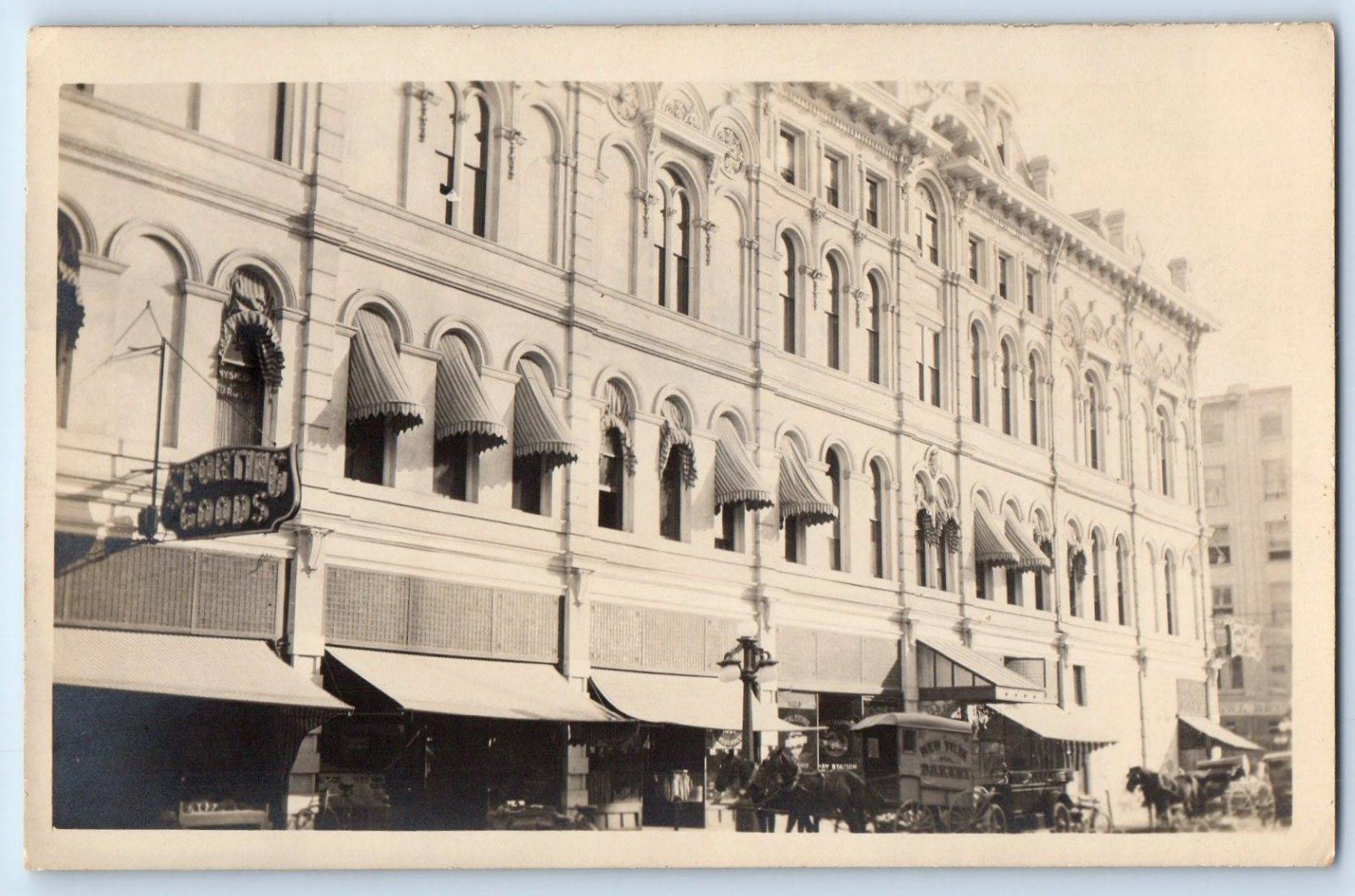 c1910 Ioof Building Bakery Wagon Front Sacramento California RPPC Photo Postcard