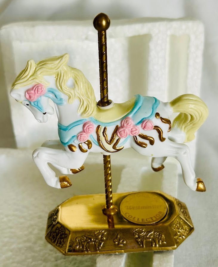 Vintage Westminster Carousel Collection Carousel Horse Brass Bottom Mini 