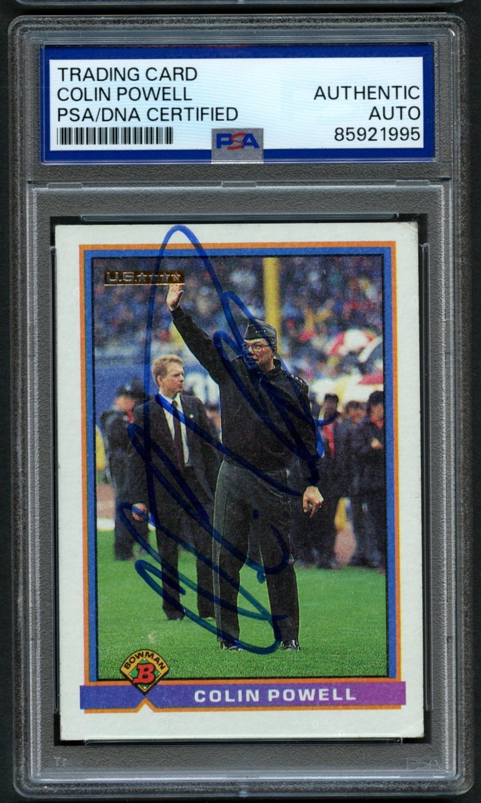 Colin Powell signed autograph US Secretary of State Trading Card PSA Slabbed Colin Powell signed autograph US Secretary of State Trading Card PSA Slabbed