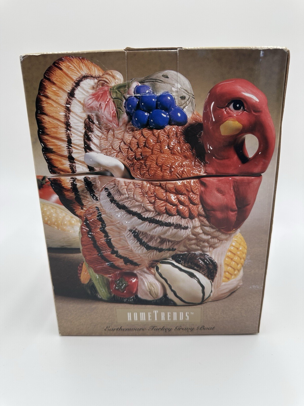 Vintage 1995 Jay Import Ceramic Turkey Soup Tureen with Ladle & Original Box New