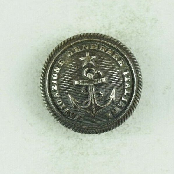 1880s-90s Italian Steamship Generale Itialiana Uniform Button Original H4CT