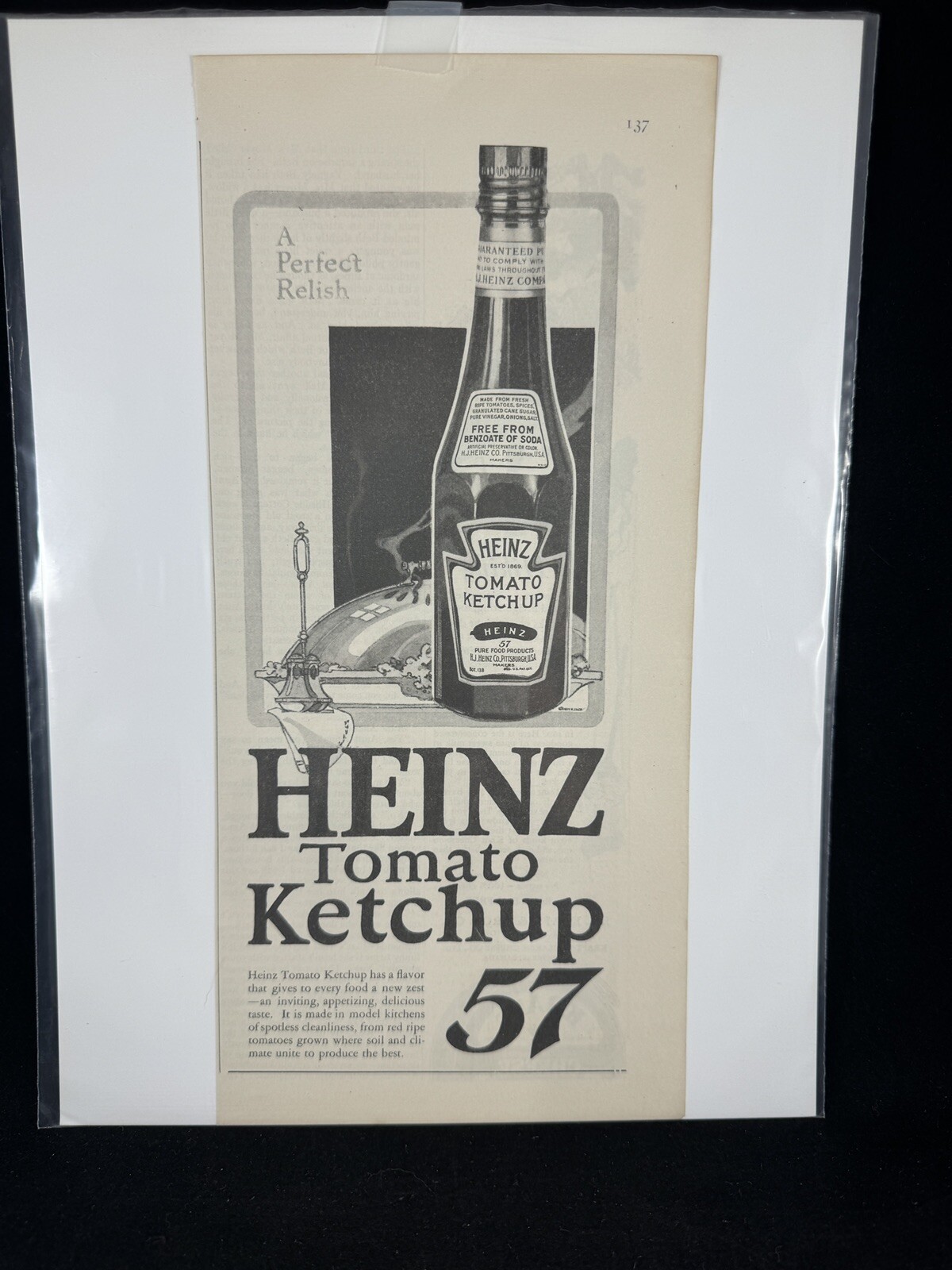 1920s Heinz Tomato Ketchup  Print Advertising Collectible Ads 5.5x11