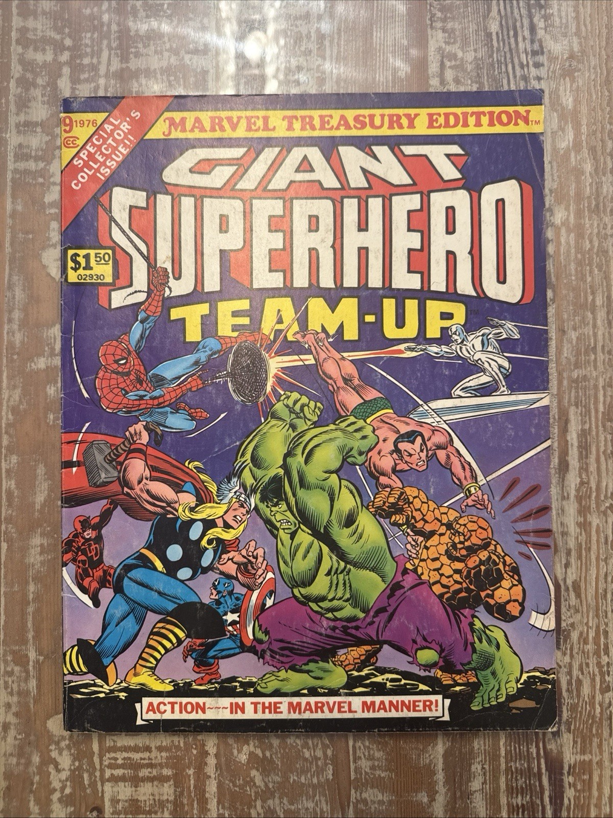 GIANT SUPERHERO TEAM-UP #9 Marvel Treasury Comic Book 1976 Special Collector\'s