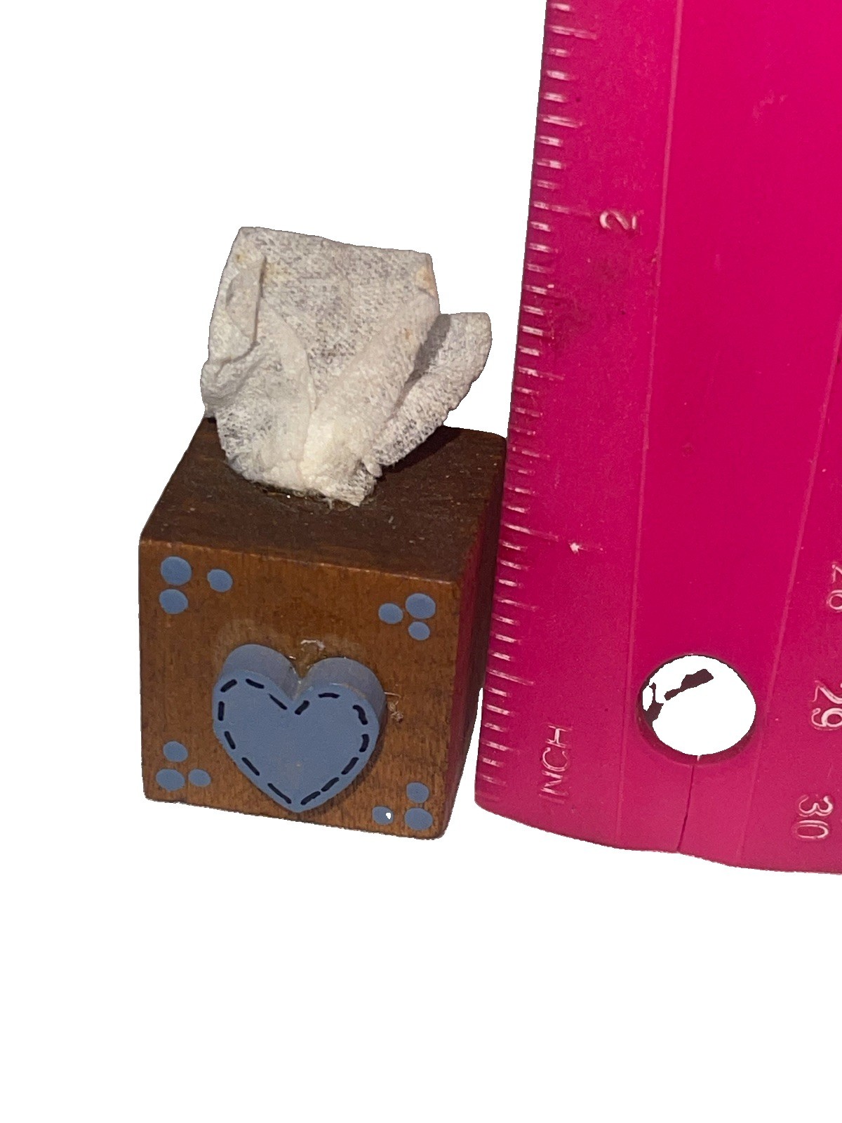 Vintage Miniature Dollhouse Wood Tissue Box With Heart 