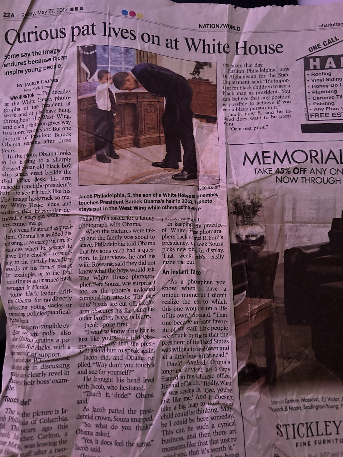 President Obama vintage newspaper articles