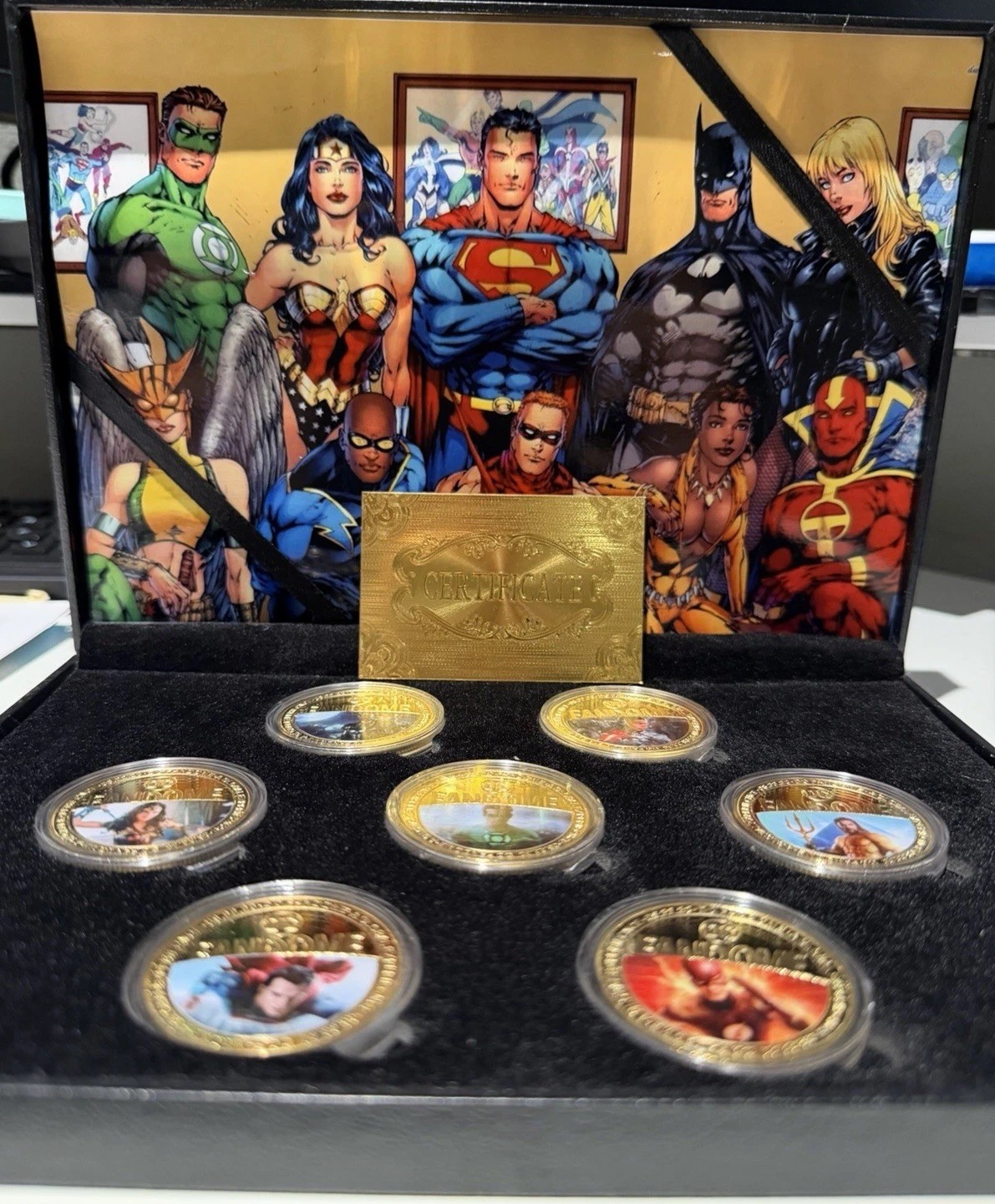Justice League 7 Piece Gold Plated- Coin Collectors Set