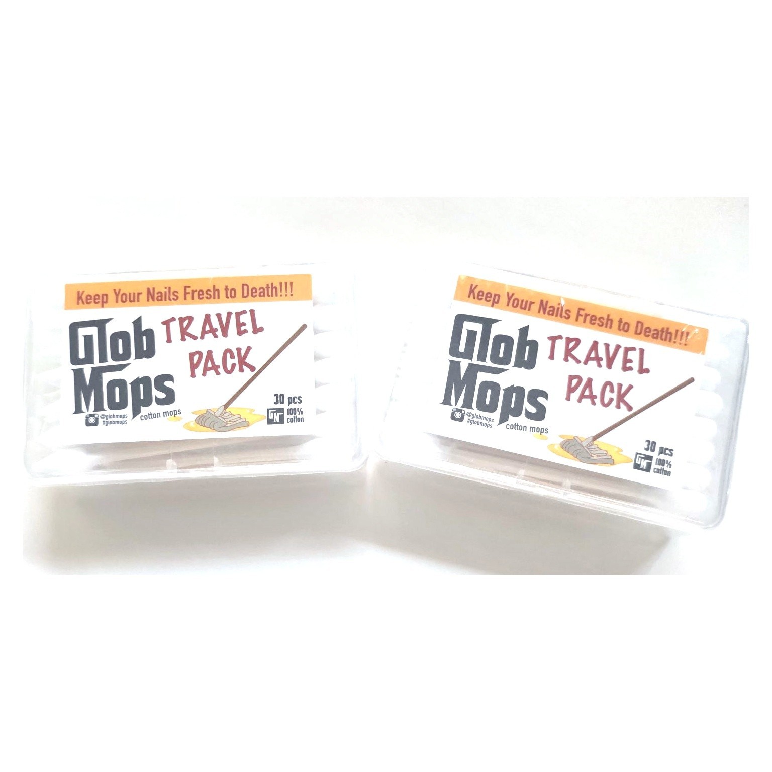 Glob Mops Travel Pack Cotton Swabs 2 Packs Extra Absorbent Bamboo Pocket Size US