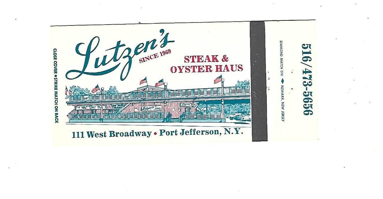 Lutzen\'s Steak & Oyster Haus Matchcover   Port Jefferson, N.Y.