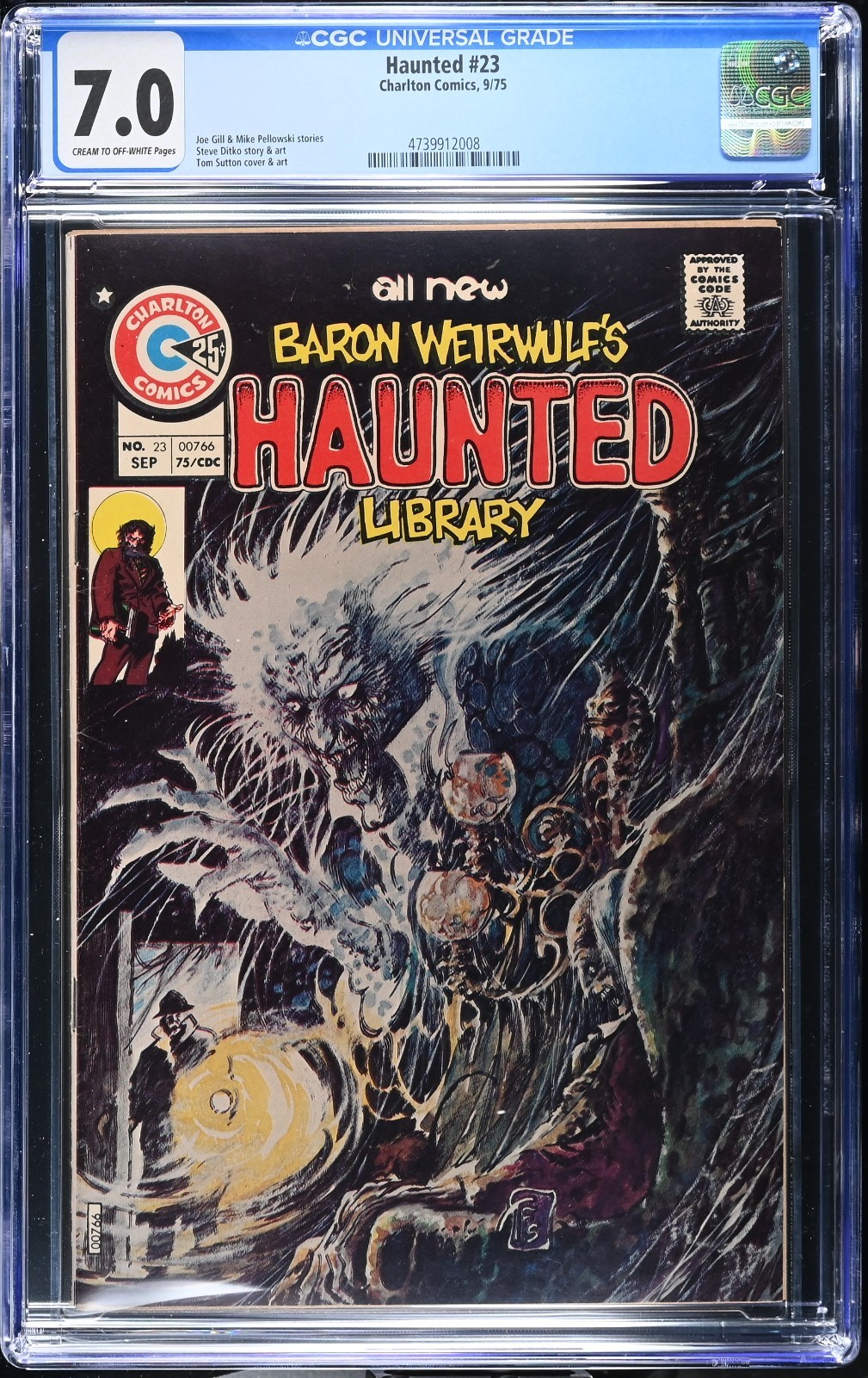 HAUNTED #23 (1975) CGC 7.0 CROW CHARLTON COMICS TOM SUTTON COVER HTF IN HIGH GRD