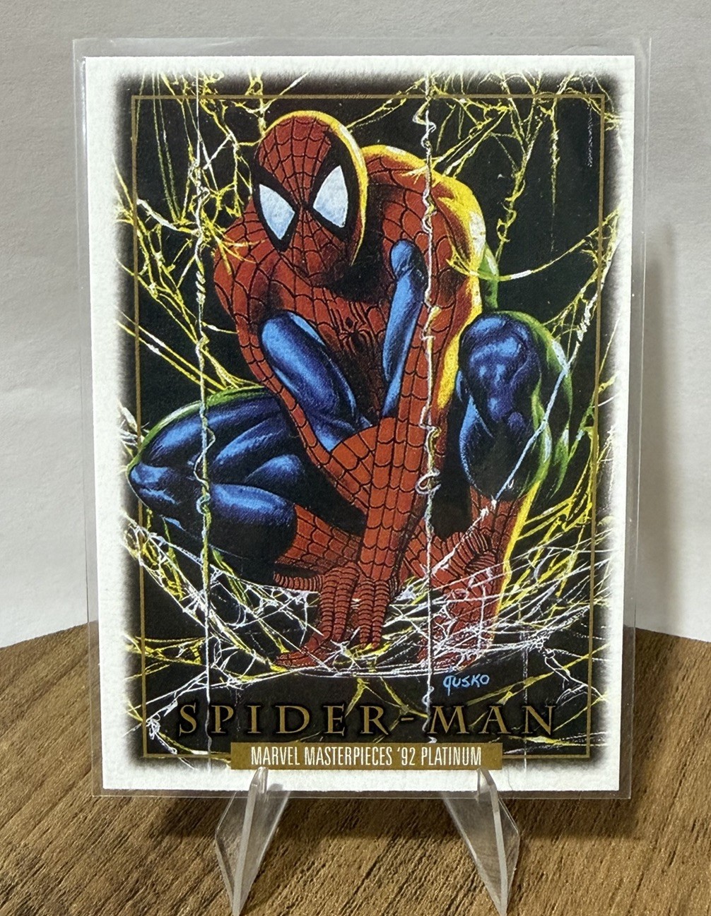 2024 Upper Deck Marvel Masterpieces '92 Platinum Spider-Man Leather 