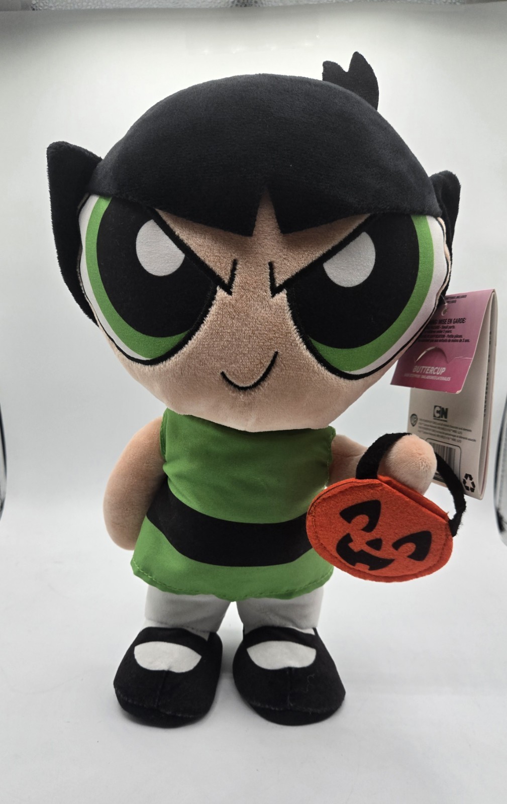 Power Puff Girl Buttercup With Pumpkin Animated Side Stepper Plush With Tag Power Puff Girl Buttercup With Pumpkin Animated Side Stepper Plush With Tag