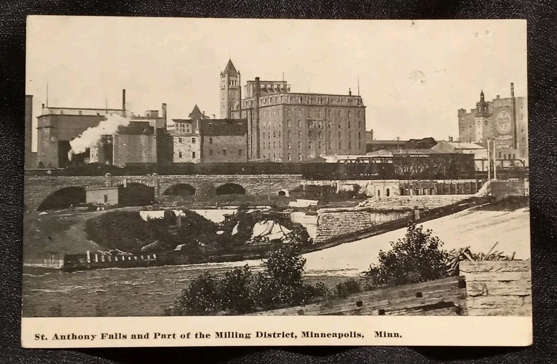 Vintage 1900s St. Anthony Falls Milling District Minneapolis Minnesota Postcard Vintage 1900s St. Anthony Falls Milling District Minneapolis Minnesota Postcard
