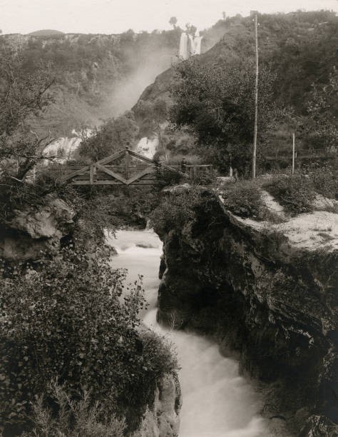 Bridge over the Nera river, Marmore's falls, Terni, Umbria, Italy,- Old Photo Bridge over the Nera river, Marmore's falls, Terni, Umbria, Italy,- Old Photo