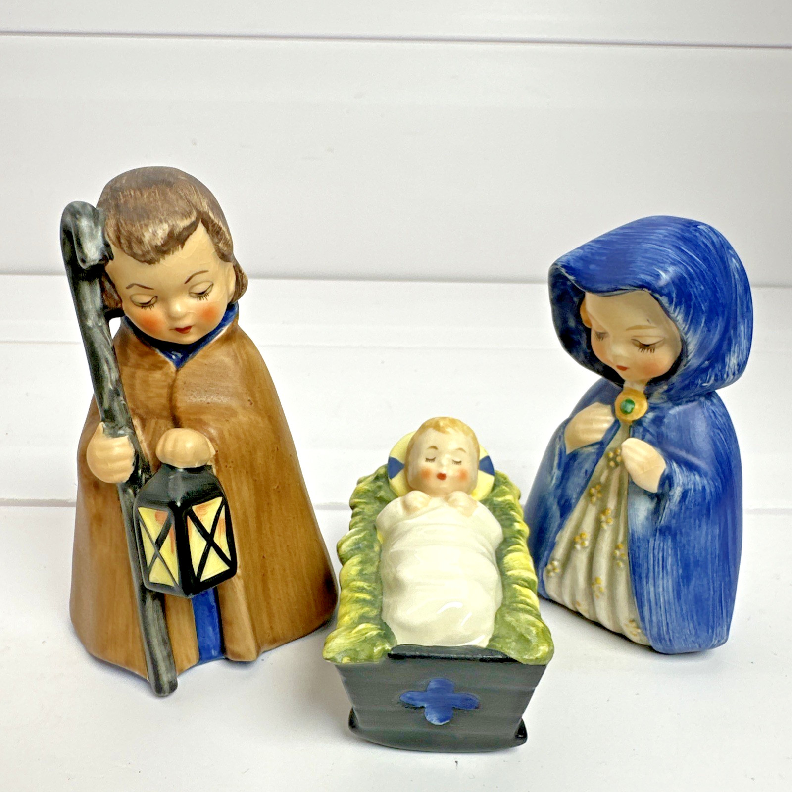 Vintage Goebel Janet Robson Nativity 3pc Holy Family Mary Joseph Jesus W Germany