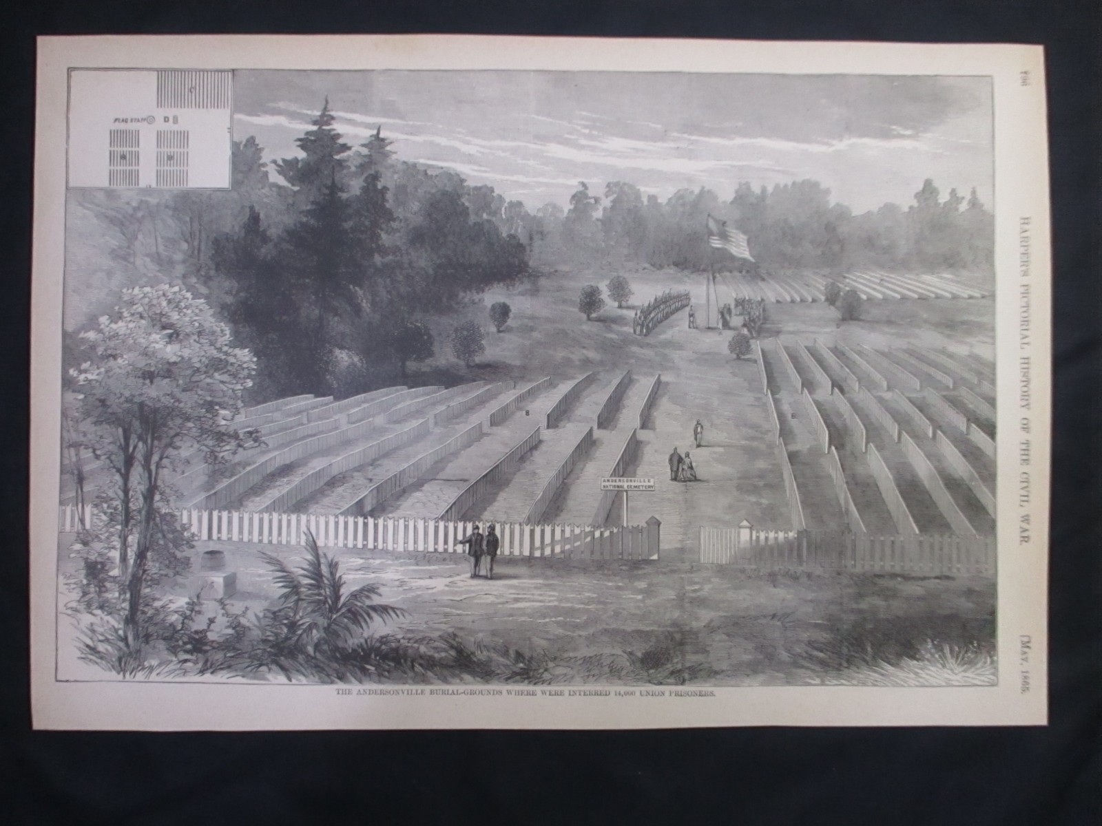1894 Civil War Prints - Andersonville Confederate Prison Burial Grounds
