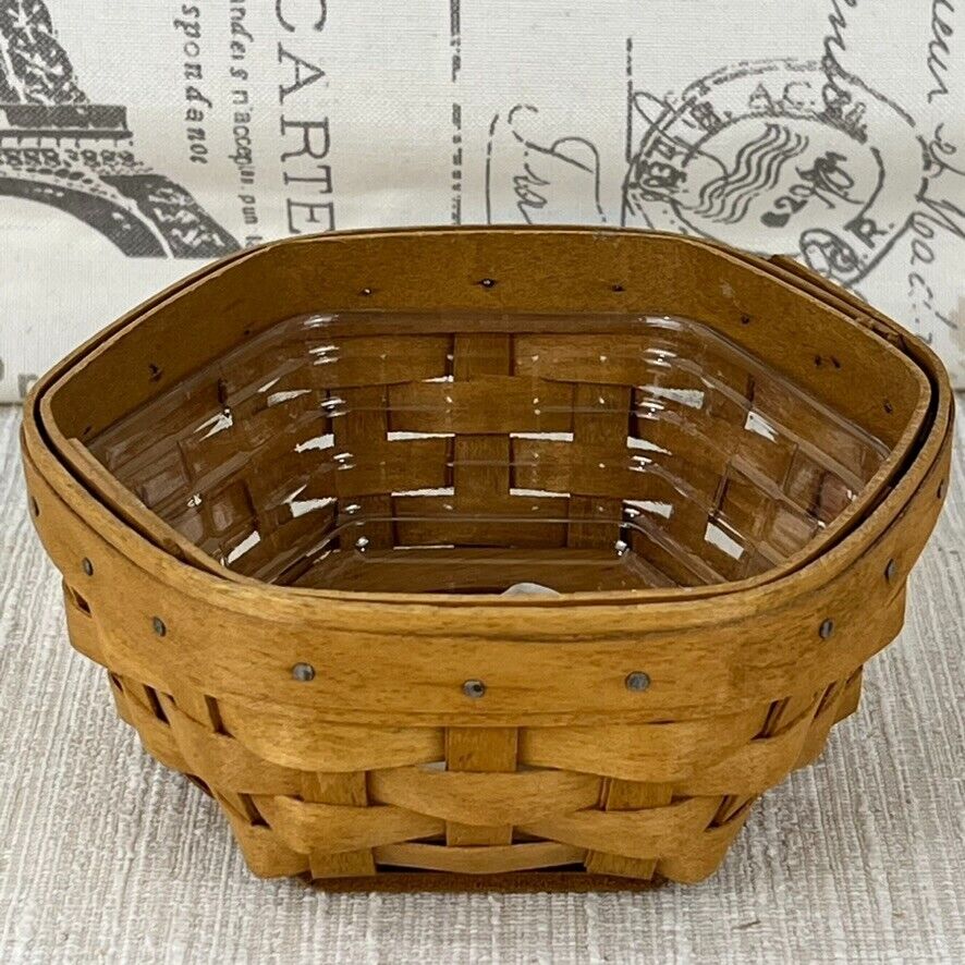 Longaberger 2003 Sage Booking Basket with Plastic Protector 5.75 x 5.5 x 2.5