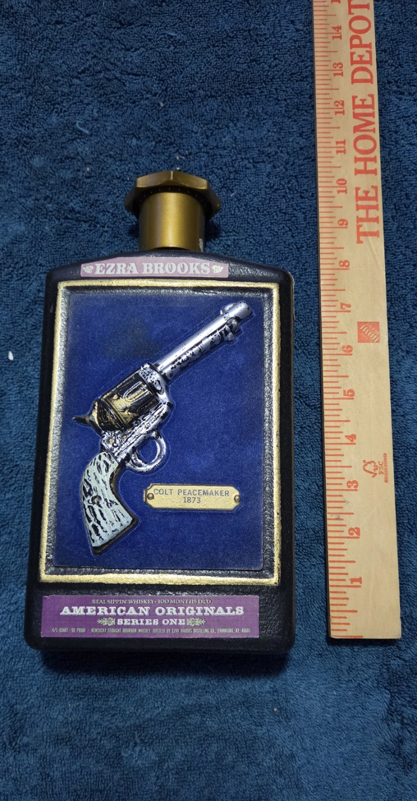 Rare Vintage Ezra Brooks Liquor Bottle Colt Peacemaker 1873 Collectible Bottle