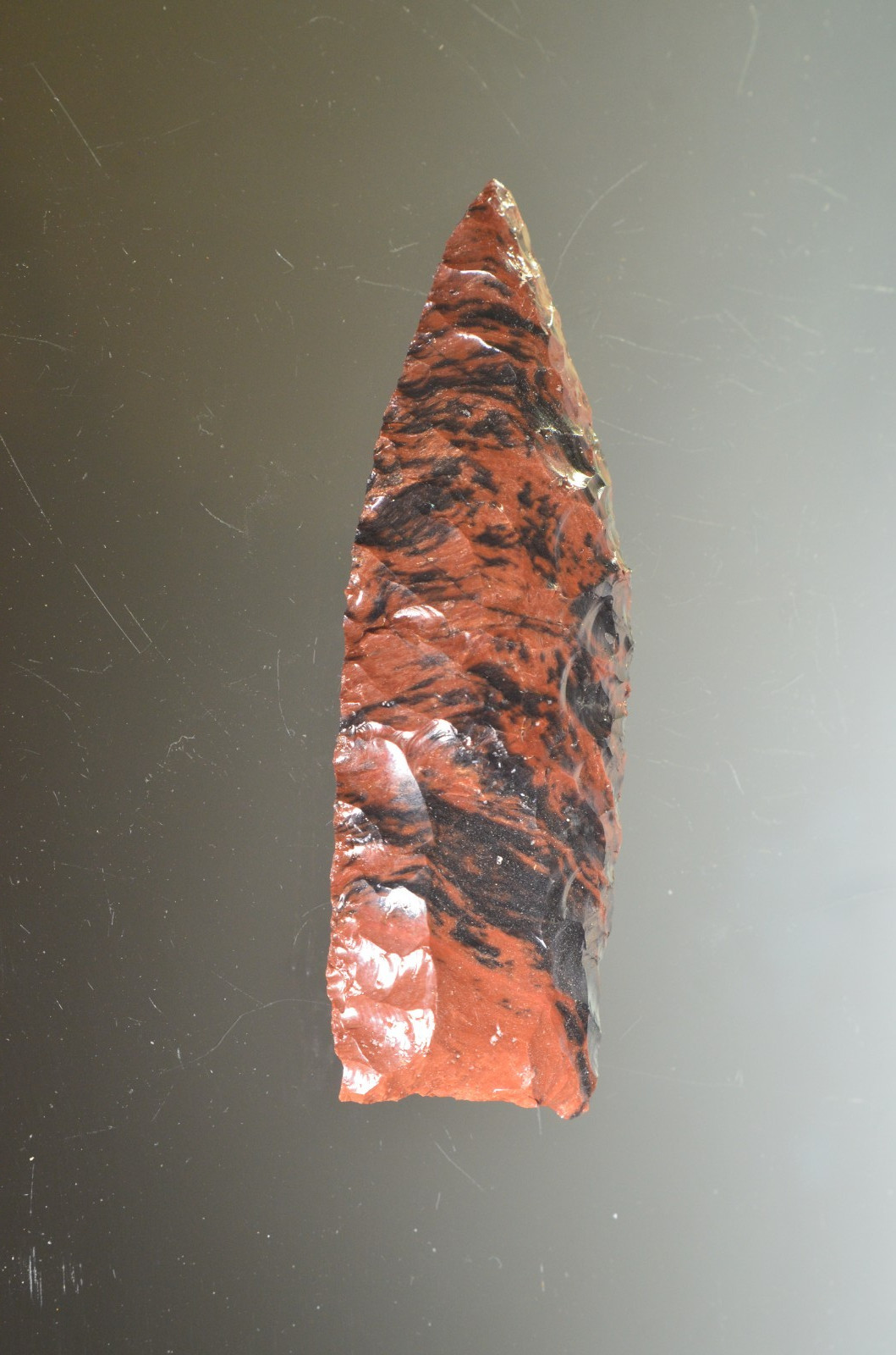Authentic Hensel Point 4.04 Inch Fluted Obsidian Primitive Repro