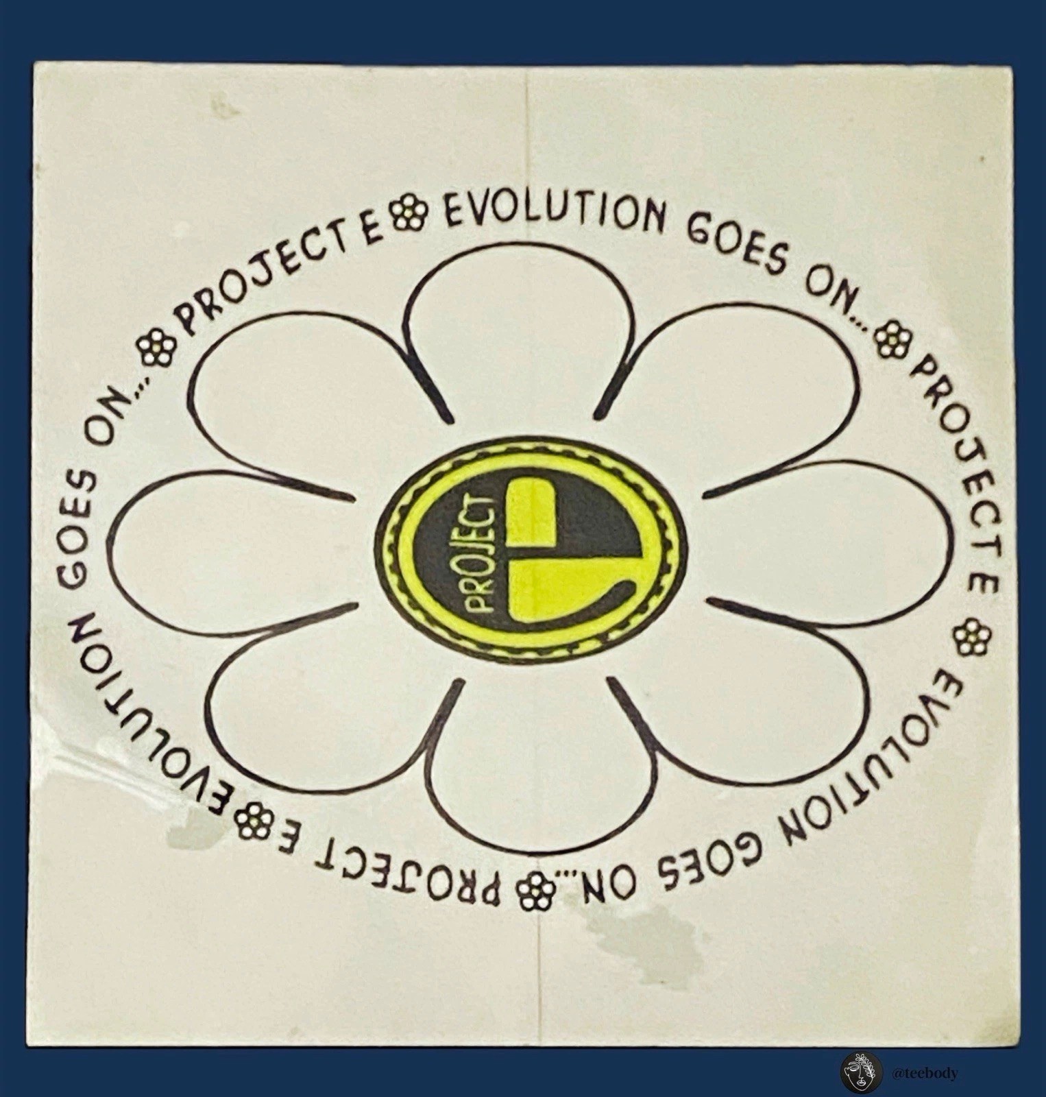 Vintage 90s Project E Sticker Evolution Goes On Flower Logo Decal Y2K NOS 4 Vintage 90s Project E Sticker Evolution Goes On Flower Logo Decal Y2K NOS 4