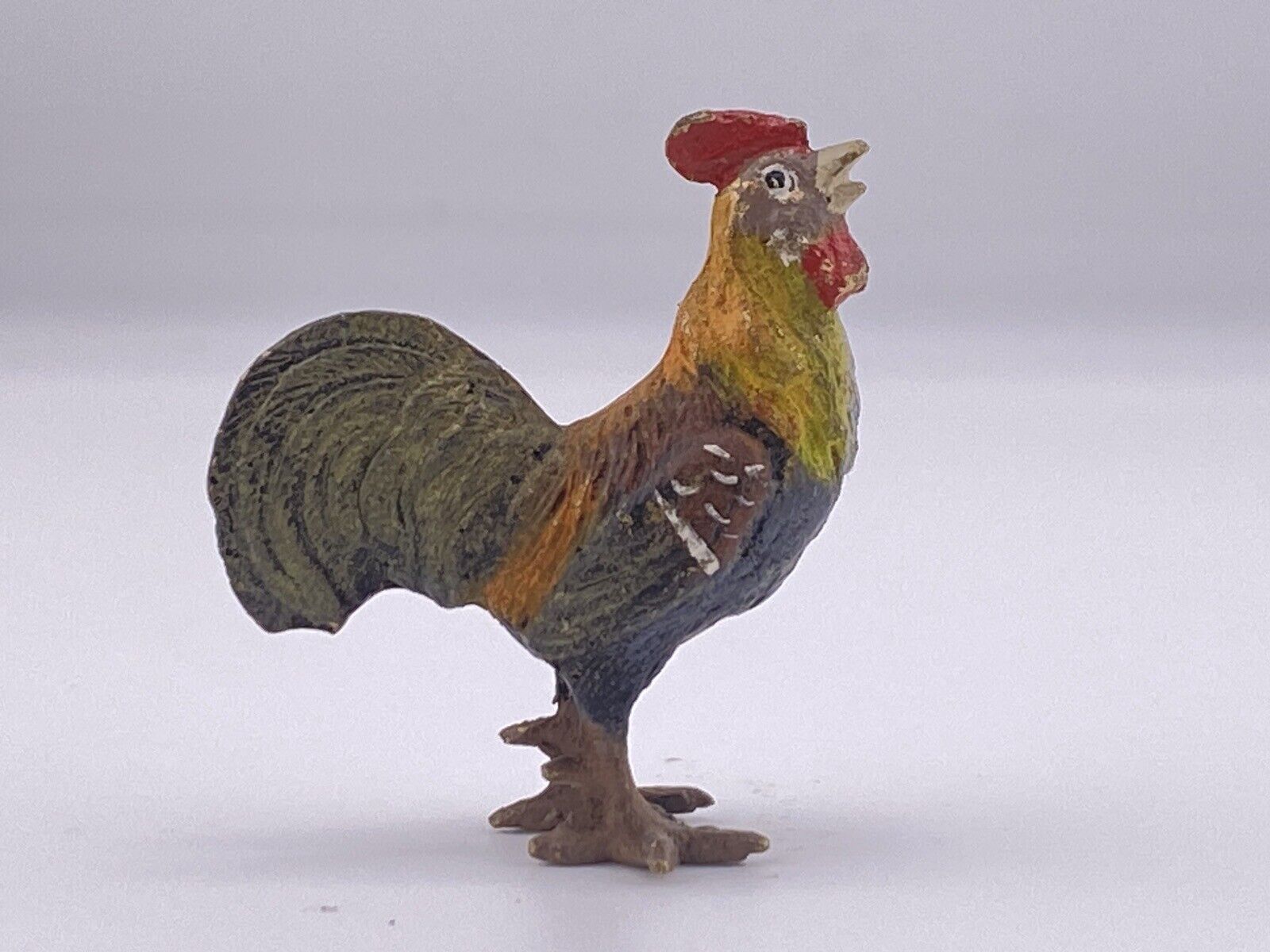 Beautiful Antique Austrian Vienna Cold Painted Bronze Rooster