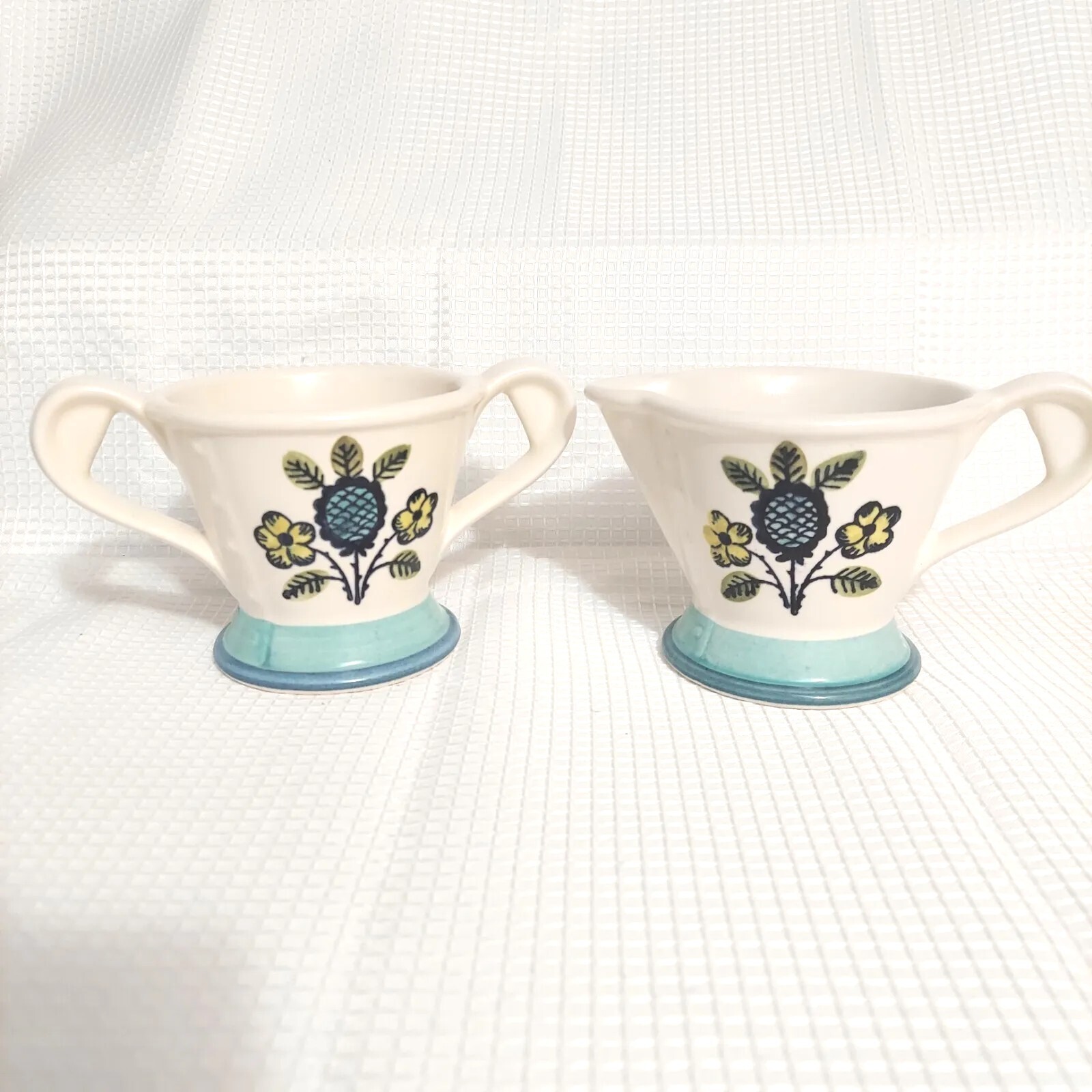 Vtg Metlox Creamer Sugar Set Poppytrail Blueberry Provincial Folkart Country